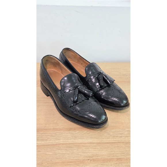 Johnston & Murphy Limited Wingtip Tassel Kiltie Loafers Mens 7 D/B Black Leather main image 8